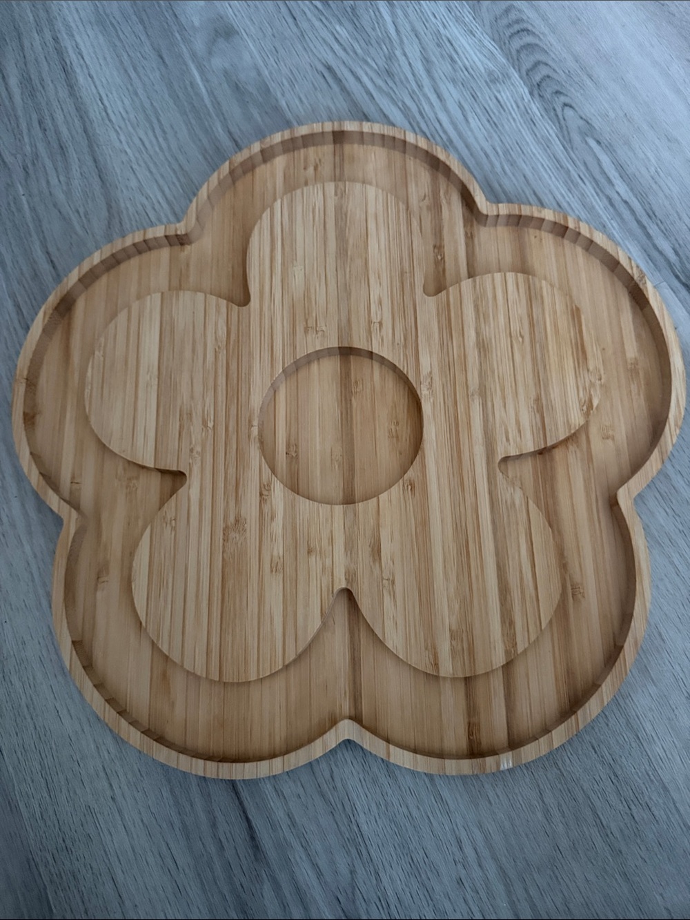 Natural Life brand Flower-Shaped wood charcuterie board